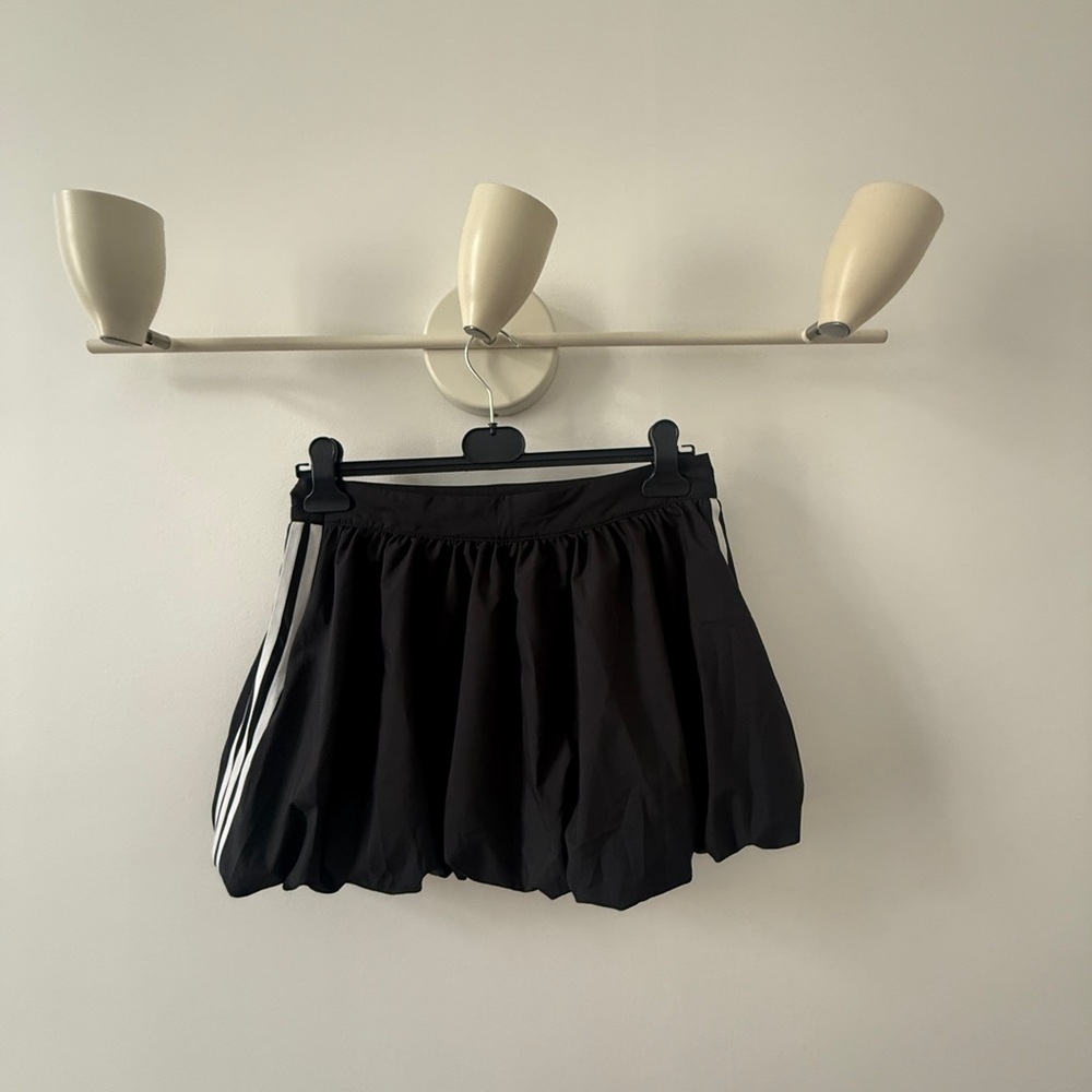 adidas Black Mini Skirt with White Side Stripes